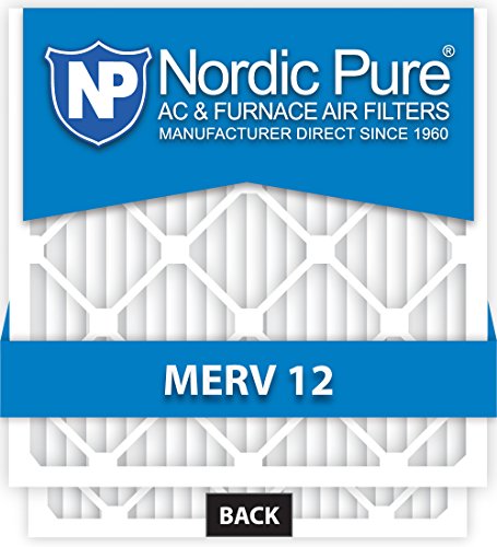 Nordic Pure 16x25x5 Honeywell Replacement AC Furnace Air Filters MERV 12, Box of 2