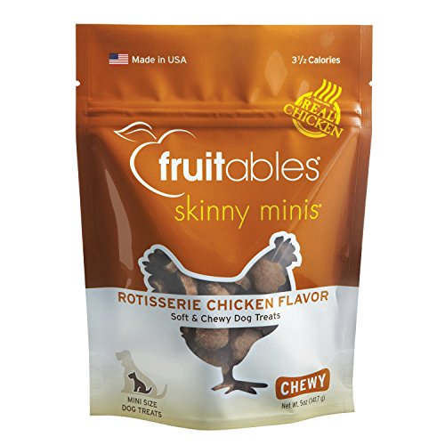 Fruitables Skinny Minis Chewy Dog Treats in Rotisserie Chicken Flavor, 1-5-Ounce