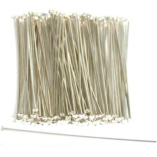 100 Sterling Silver Head Pins Hat Stick Pin Part Findings 2 22 Gauge