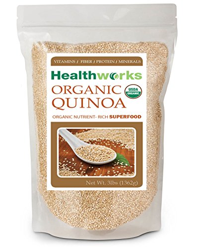 Organic Quinoa 3lbs 100% USDA Certified White Whole Grain Quinoa by Healthworks