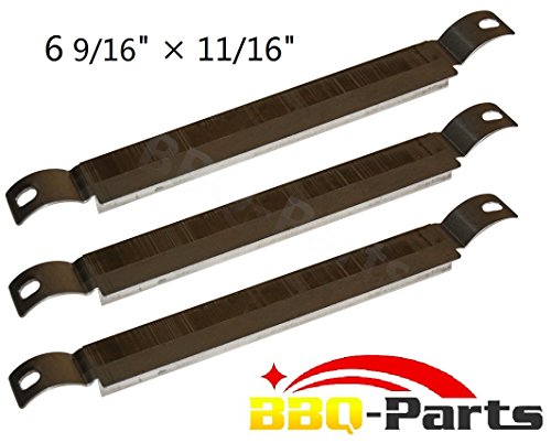 bbq-parts SBE592(3-pack) Stainless Steel Cross over Burner Replacement for Select Gas Grill Models by Charbroil, Kenmore and Others (6 9/16