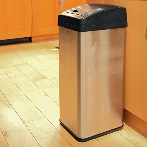 iTouchless IT13MX Trashcan MX Stainless Steel 13 gal. Trash Can