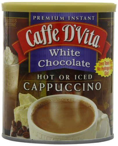 Caffe D'Vita White Chocolate Cappuccino Mix, 16-Ounce Canisters (Pack of 6)