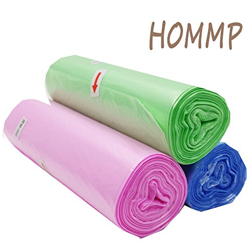 HOMMP Multi-color Trash Bags, 6 Gallon (60 Count/3roll)