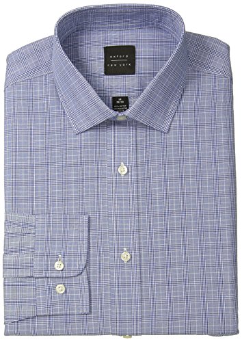 Oxford NY Men's Glen Plaid-Spread Collar