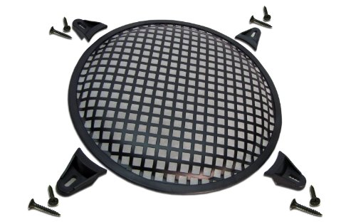 R/T 12-Inch Steel Waffle Speaker Grill with Mounting Brackets and Screws