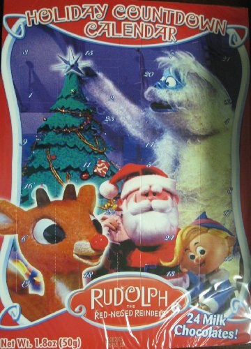 Rudolph the Red Nosed Reindeer Holiday Countdown Calendar with Milk Chocolate