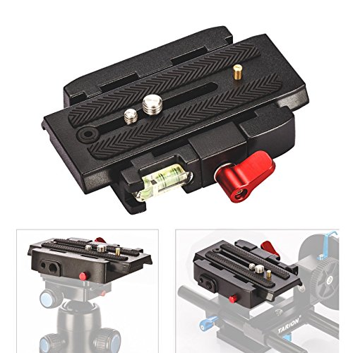 TARION Connect Adapter Mount with Quick Release Plate for Manfrotto 577 Tripod Head and DSLR Video Camera Stabilizer Slider