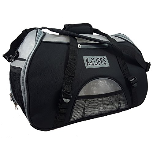 Soft Sided Pet Carrier Heavy Duty Dog Cat Comfort Carrier Travel Tote Bag Kennel with Fleece Bed Small to Medium Size Black