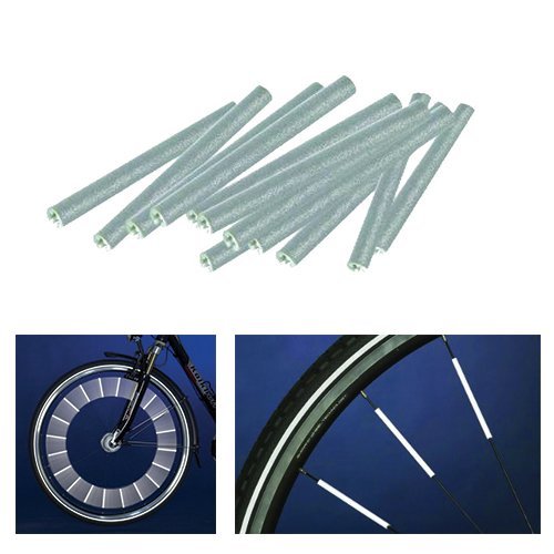 Salzmann Spoke Reflector Clips 36 Pack Made with 3M Scotchlite Reflective Material - For All Standard Spoked Wheels - Bike Wheelchair Cycle Bicycle