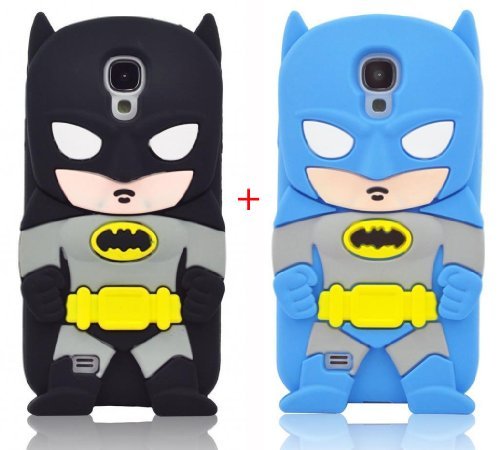 BYG Black 3D Batman Pattern Soft Silicone Case Cover For Samsung Galaxy S4 I9500 + Gift 1pcs Phone Radiation Protection Sticker