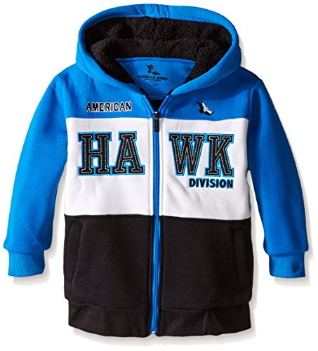 American Hawk Little Boys' Sherpa Lined Fleece Jacket, Sapphire, 7