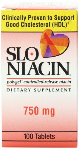 Slo-Niacin Polygel Controlled-Release Niacin, 750 mg, 100 Tablets