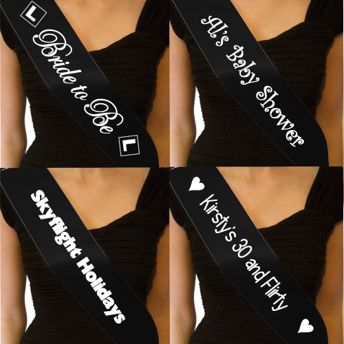 Personalised Black Sash Hen Party Night Do Birthday Prom Promotional Cheap