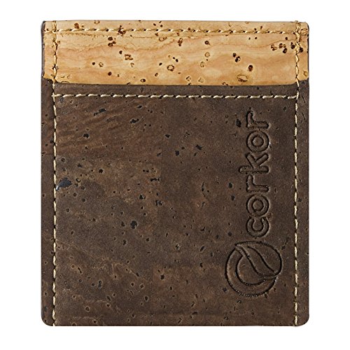 Vegan Front Pocket Wallet Minimalist Slim Wallet for Men, Durable Cork