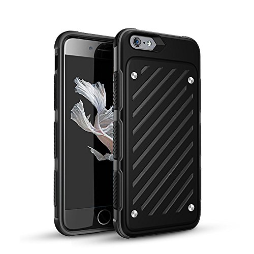 iPhone 6s Case,Zisure [Z-Sword] 2 in 1 Collision Colors Double Layer Shockproof Full Protection Colorful Cellphone Case for Apple iPhone 6/6s (4.7 in(BLACK))