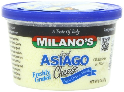 Milano's Asiago Cheese Deli Cup, Grated, 8 Ounce