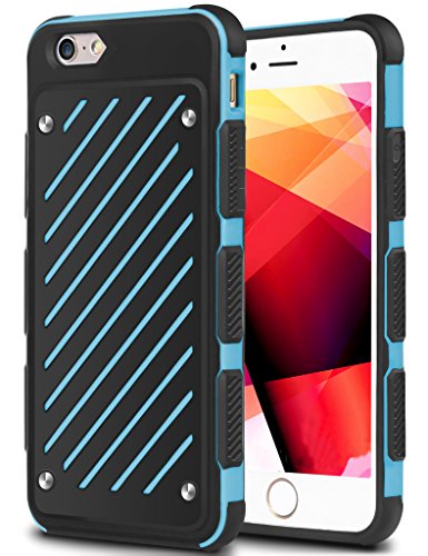 iPhone 6s Plus Case, ELOVEN Slim Fit Twill Block Anti-slip Shockproof iPhone 6s Protective Case with Shock Absorption Drop Resistant Armor Cover Case for Apple iPhone 6 Plus/ 6S Plus 5.5 Inch - Blue