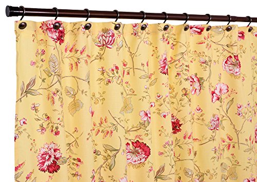 Ellis Curtain Coventry Medium Scale Floral Shower Curtain, Yellow