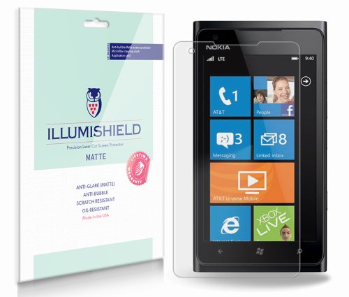 iLLumiShield - Nokia Lumia 900 Screen Protector / Anti-Glare Matte HD Clear Film / Anti-Bubble & Anti-Fingerprint / Premium Invisible Crystal Shield - Free Warranty - [3-Pack] Retail Packaging
