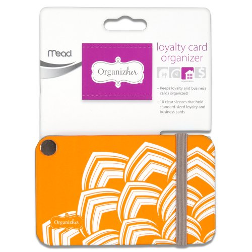 Mead Organizher Loyalty Card Organizher, 20 Cards, 3.38 x 2.12 Inches, Orange (33129)