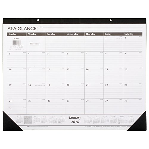 AT-A-GLANCE Monthly Desk Pad Calendar 2016, Ruled, 21-3/4 x 16 Inches (SK2400)