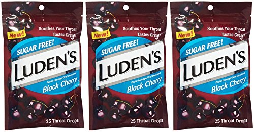 Luden's Sugar Free Throat Drops - Black Cherry - 25 ct - 3 pk