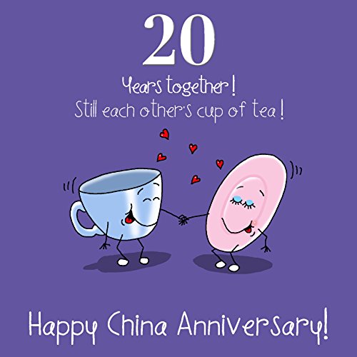20th Wedding Anniversary Greetings Card - China Anniversary