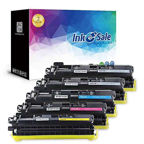 INK E-SALE Compatible Brother Toner TN210 (2Black/Cyan/Yellow/Magenta) Toner Cartridge for Brother HL-3040CN HL-3045CN HL-3070CW HL-3075CW MFC-9010CN MFC-9120CN MFC-9125CN MFC-9320CW MFC-9325CW