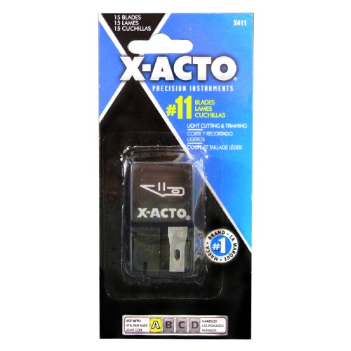 X-Acto No.11 Classic Fine Point Replacement Blade, 15 Blade Dispenser (X411)