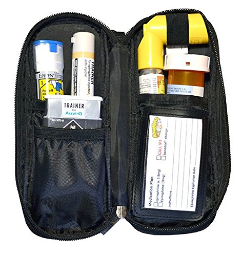 AllerMates Allergy Medicine Case for carrying Epi-Pens: Black