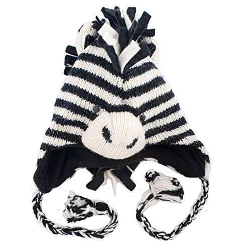 Punk Zebra Knitted Nepal Animal Hat