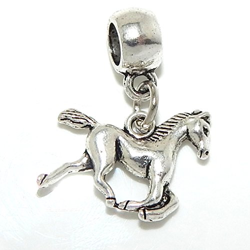 Pro Jewelry Dangling Horse Charm Bead for Snake Chain Charm Bracelets 29528