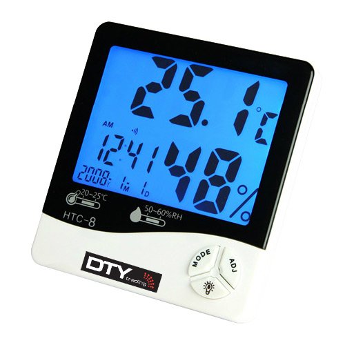 DTY Trading Backlit LCD Digital Temperature Humidity Meter Thermometer With Blue Backlight