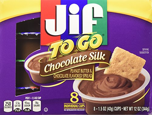 Jif to Go Chocolate Silk Peanut Butter & Chocolate Flavored Spread 8-1.5 Oz. Cups (Pack of 3)