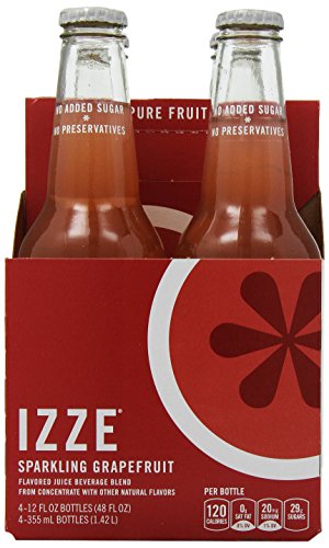 Izze Sparkling Grapefruit, 12 oz (Pack of 4)