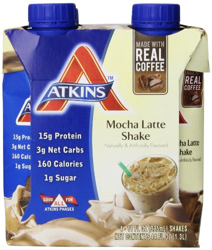 Atkins Ready To Drink Shake, Mocha Latte, 4 Count, 11 Ounce Aseptic Container