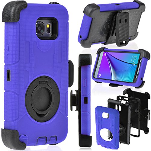 Note 5 Case,Galaxy Note 5 Case, BENTOBEN Samsung Galaxy Note 5 Case Shockproof Heavy Duty Hybrid Full Body Rugged Holster Protective Case for Samsung Galaxy Note 5 With Kickstand + Belt Clip Navy Blue