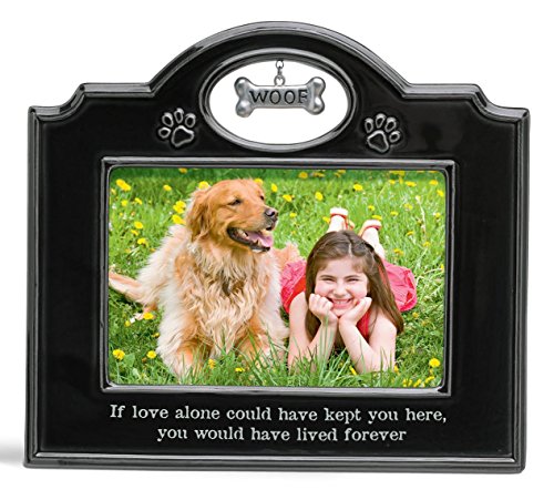 Grasslands Road Dog Rememberance Ceramic Frame, 4 by 6-Inch, Black