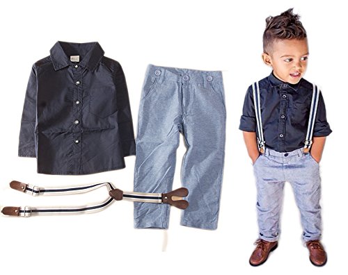 StylesILove Baby Boy T-shirt, Suspender Straps and Pants 3-pc