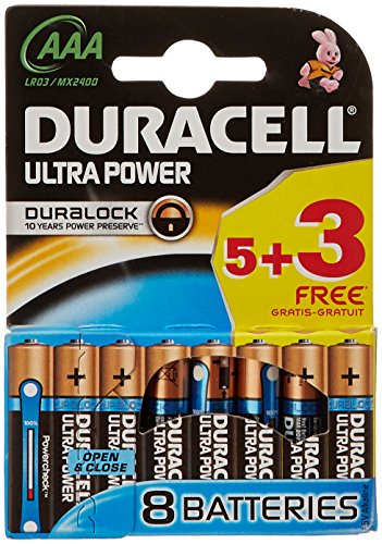 Duracell MX2400 Ultra Power AAA Size Batteries - Pack of 8 Batteries