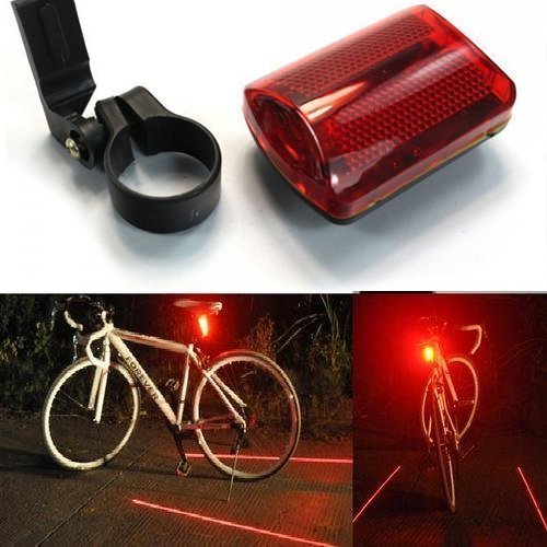 Partstock(TM) Bicycle Cycling Laser Tail Light Water Resistant 5 LED 7 Modes Mountain Bike Safety warning Flashing Lamp Alarm Light Back Rear Led.
