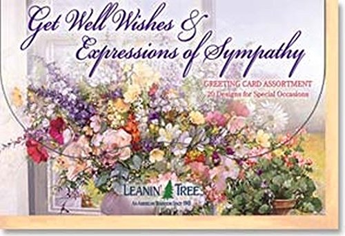 Get Well Wishes & Expressions of Sympathy - [AST90663] Leanin' Tree Greeting Card Assortment - 20 cards with full-color interiors and 22 designed envelopes