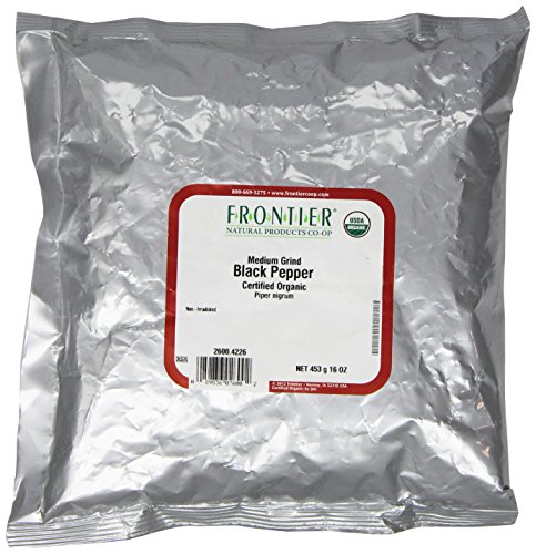 Frontier Pepper Black Medium Grind Organic, 1 Pound