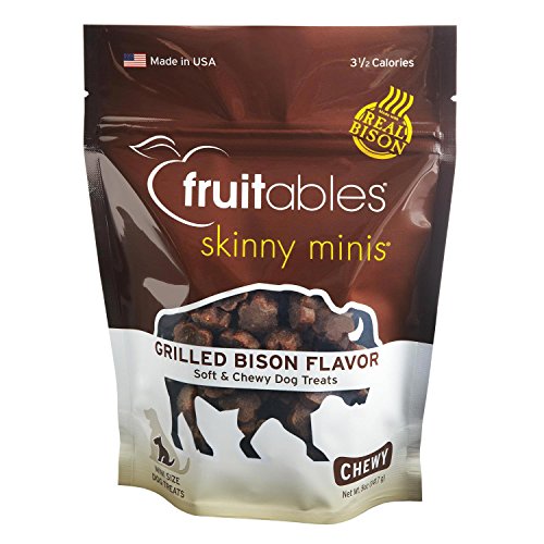 Fruitables Skinny Minis Chewy Dog Treats in Grilled Bison Flavor,