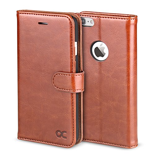 iPhone 6 Case iPhone 6S Case OCASE [Free Screen Protector Included] Leather Wallet Flip Case For For Apple iPhone 6/6S Devices -Brown