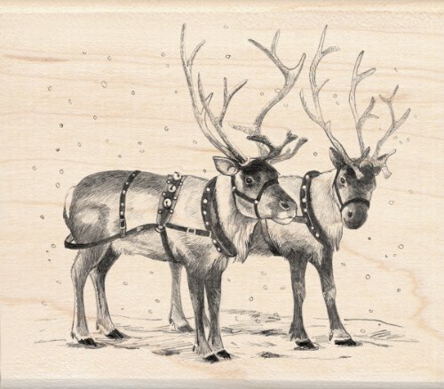 Inkadinkado Vintage Reindeer Wood Stamp