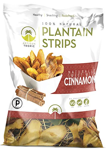 Artisan Tropic Plantain Strips, Cinnamon, Cooked in Sustainable Palm Oil, Paleo Certified, 1.75 Oz, (3 Pack)