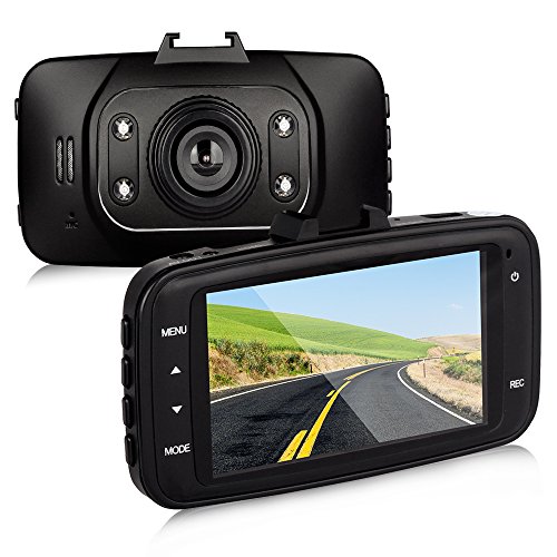 Btopllc Car DVR On Dash Video Camera 2.7 inch Full 1080P HD with 4 LED lights, Portable & Compact Car DVR Camera Recorder, Vehicle/Car Camera with Night Version, G-Sensor and Motion Detection
