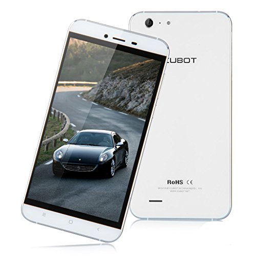 CUBOT X10 5.5'' IPS Android 4.4 Kitkat Unlocked 3G Smartphone -- IP65 Splash-proof HotKnot MTK6592 Octa Core SIM-Free Mobile 2G RAM 16G ROM OTG GPS Air Gesture WIFI Dual SIM Cellphone (White)